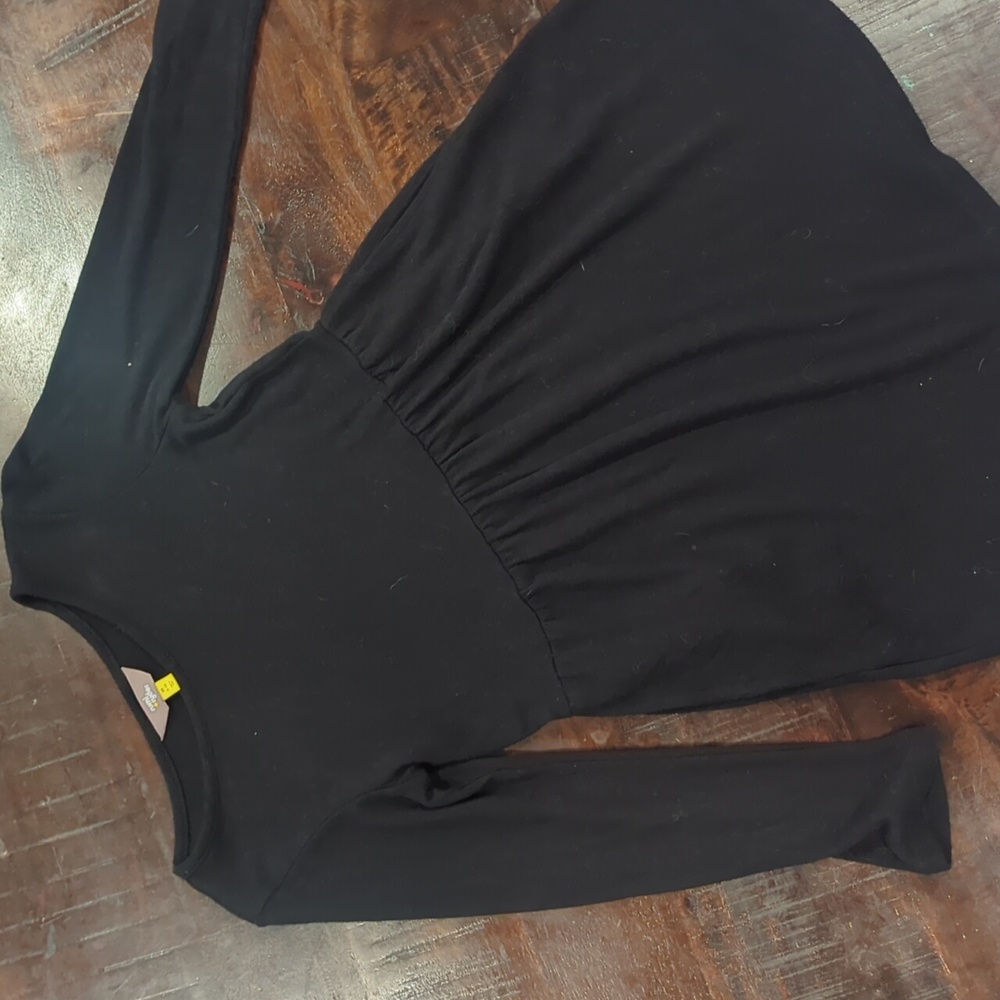 Black long sleeved knee length light sweater dress, girls size M (8-10)